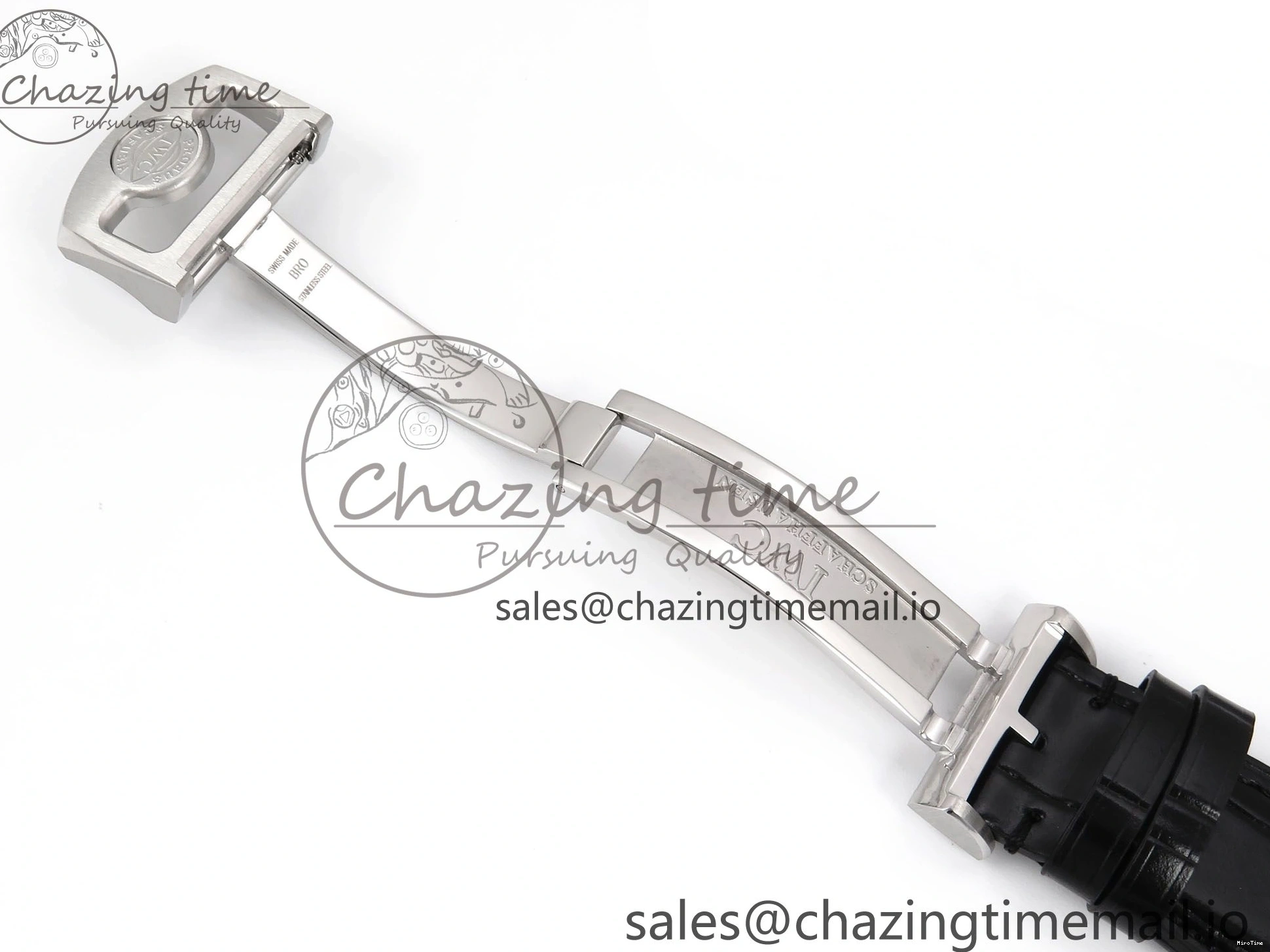 MIROTIME 0302 OnTrend Portugieser Automatic 42mm SS APSF 1:1 Best Edition White RG Dial on Black Leather Strap A 7010